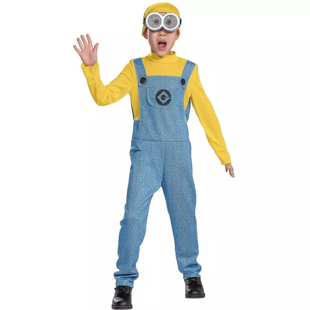 Bob Minions Costume Official Minion Jumpsuit Kids, Classic Size Child Medium 7-8