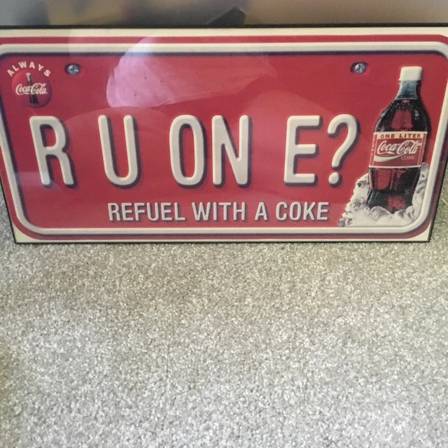 Rare Coke Poster Framed 20” X 10”  Refuel With A Coke