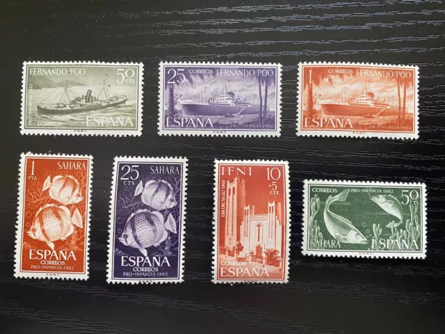 Spanish Ifni, Fernando Poo, & Sahara Stamps X 7
