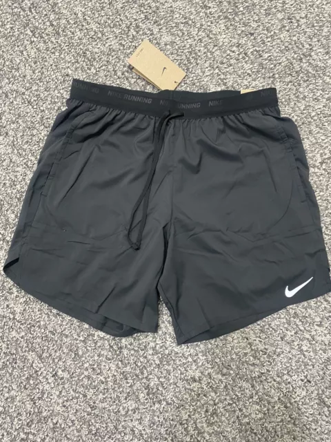 Nike Mens Dri-Fit Stride 7” 2-in-1 Running Shorts-Black-Medium-Brand New w Tags