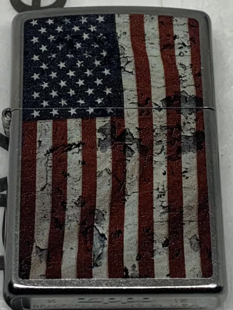 Zippo Cigarette Lighter American Flag Americana Distressed 2015