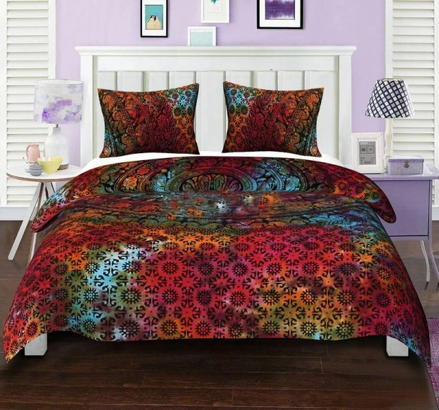 Housse de Couette Bohème Oriental Mandala Design Literie Housse Set Lit Drap