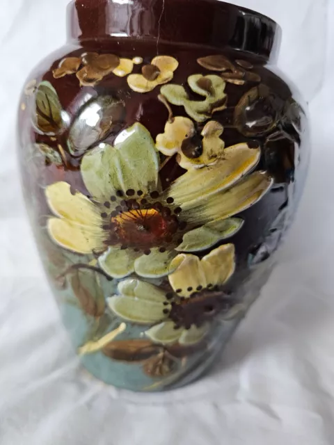 French Barbotine Impasto Floral Vase, Circa Late 19Thcentury (A) 3