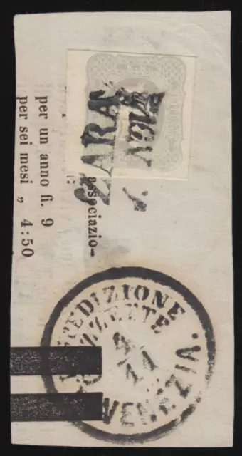 ÖSTERREICH Lombardei Venetien 1861 BS ZM Mi 23a ZARA IRS GAZZETTE VENEZIA €250+
