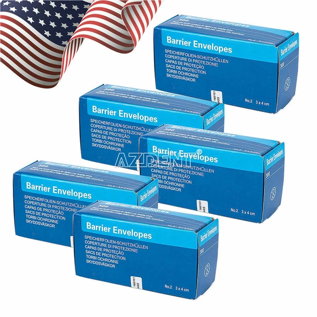 1500Pcs Dental Barrier Envelopes Digital X-Ray Scan for Phosphor Plates Size #2