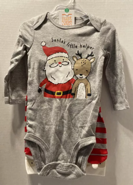 Nwt Carter’s Boys/Girls 2Pc.6 MOs Christmas Outfit. Santa’s Little Helper.