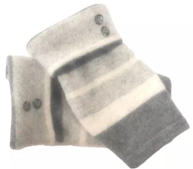 Fingerless Gloves Gray Angora Wool One Size Fits Most S M L Os Mittens Women's