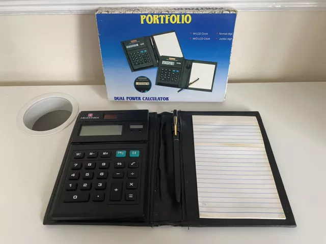 Boxed Portfolio Dual Power Calculator Good Condition