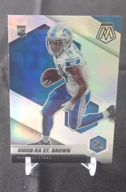 2021 Panini VARIATION Amon-Ra St. Brown HOLO SILVER PRIZM Rookie Card #328-V