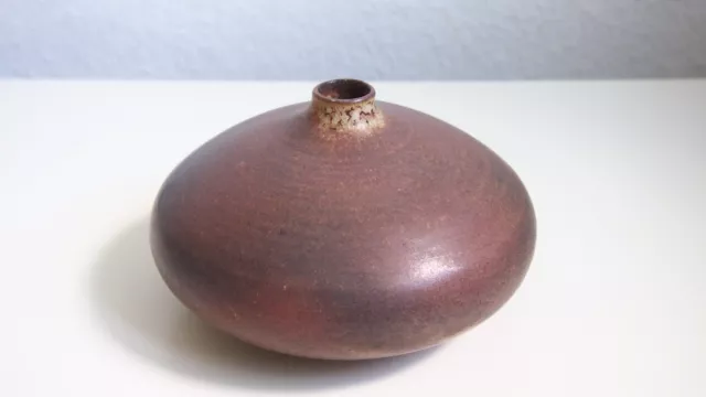 Vintage Vase Lipp Töpferei Mering Lu Klopfer Studiokeramik UFO braun 50s 60s 70s