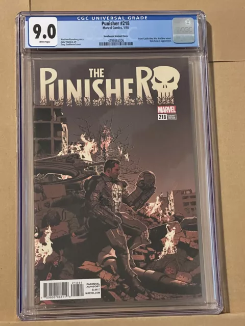 Punisher #218 Smallwood 1:25 CGC 9.0 1st Punisher War Machine Marvel Comics