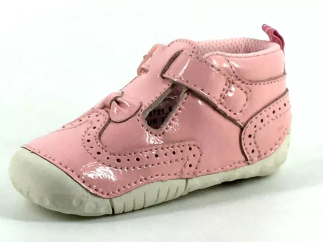 Prime scarpe di chiusura con fibbia rosa pallido neonato/bambino UK 2,5 F EU 18