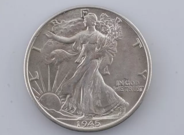 1945-S Walking Liberty de Plata Medio Dólar 50c ( Bu ) Brilliant Uncirculated