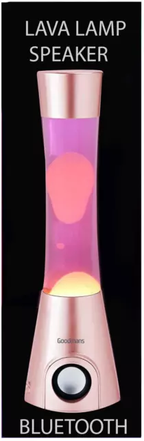 Lava Lamp Bluetooth Speaker Wireless Goodmans Rose Gold Led 3W RMS Music