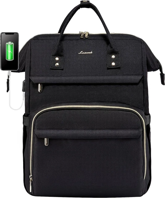 Laptop Backpack Womens for Women Travel Casual Daypack Waterproof Bag with USB C