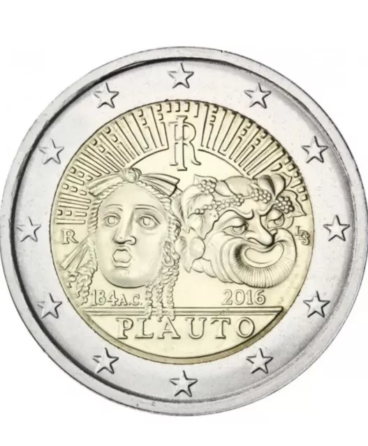 Capsule pièces neuves italie 2 euros 2016 "tito plauto" UNC Direct de Rouleau !!