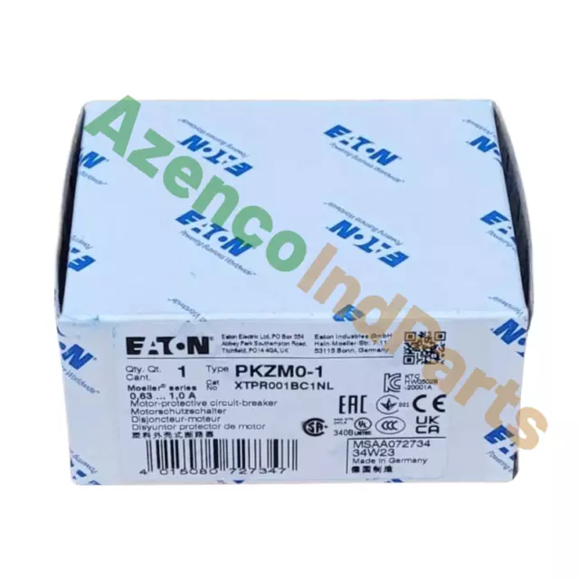 New EATON Moeller PKZM0-1 Motor Protective Circuit Breaker XTPR001BC1NL