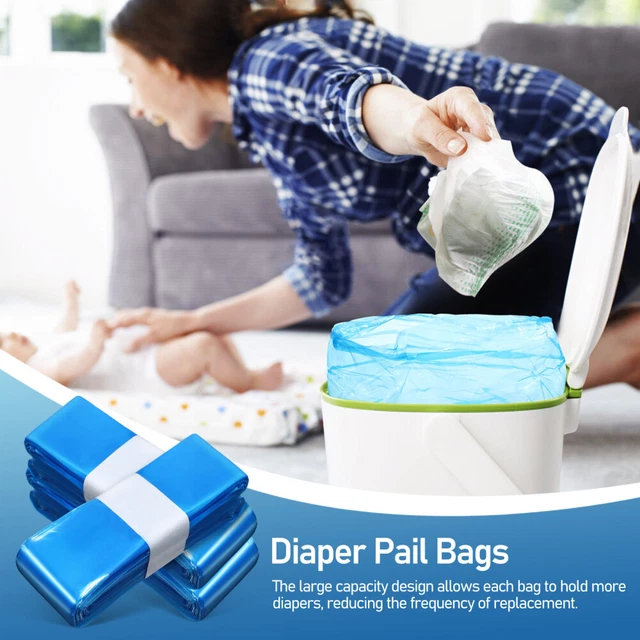 12pcs Diaper Pail Liners Diaper Disposal Bin Liners Nappy Pouches Compatible 2