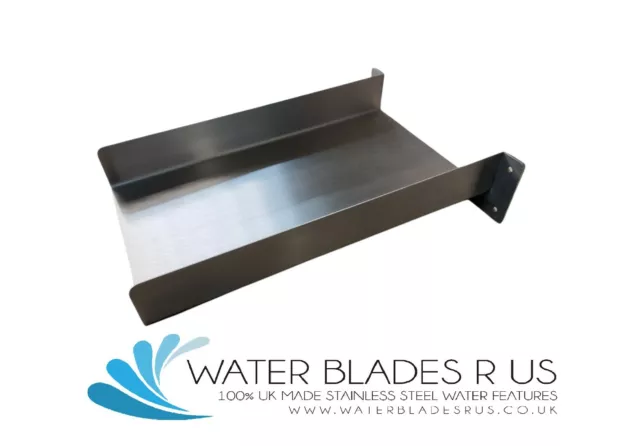 Stainless Steel Spillway Waterfall Water Blade Koi Pond Weir Cascade 50mm Sides