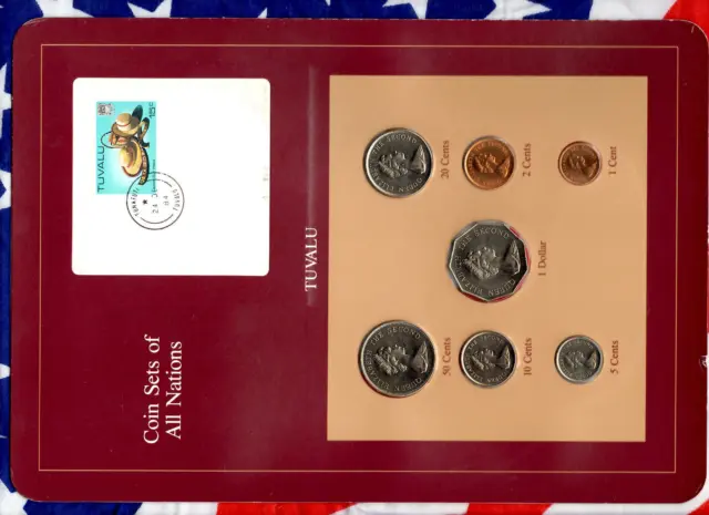 Coin Sets of All Nations Tuvalu 1985 UNC $1,50,20,10,5,2,1 cents 24DE 84