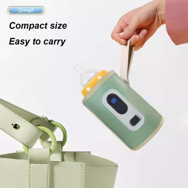 T0# USB Milk Heat Keeper Portable Temperature Display for Infant Babies (green)