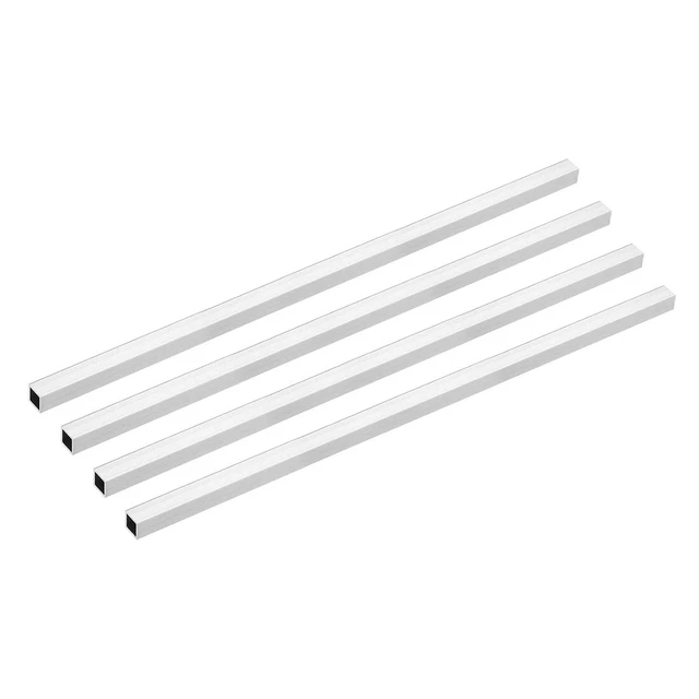 6063 Alluminio Rettilinea Tubo Quadrato 10mmx10mmx1mm 300mm Lunghezza 4pz