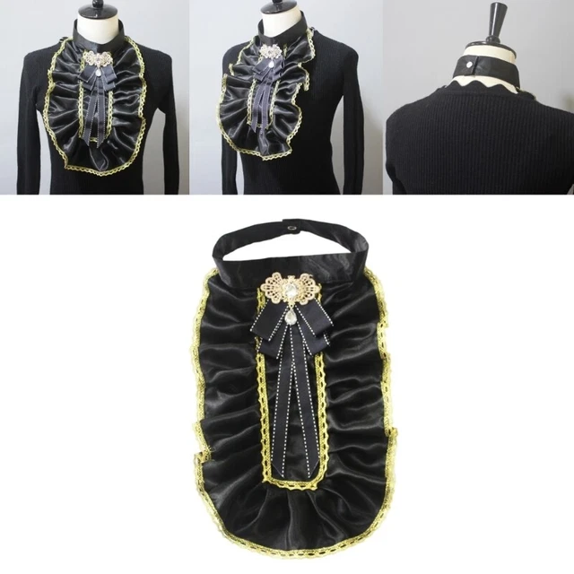 Cravatta Giabot Steampunk Steampunk Ruffle con Nodo Arco Accessori Costume Cosplay