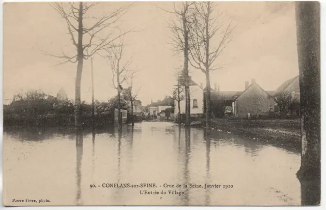 CONFLANS SUR SEINE - Marne - CPA 51 - Crue de la Seine Janvier 1910 l' entrée