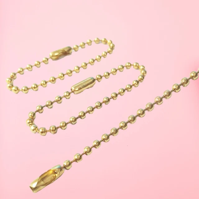 50 PIEZAS Collar De Cuentas De Acero Inoxidable Llavero Etiqueta