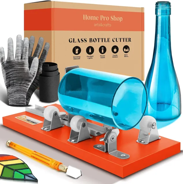 Professional DIY Wine Bottle & Glass Cutter Window Mirror Mason Jars Tool Kit