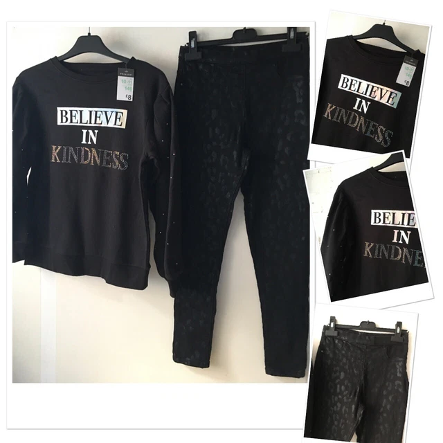 Prk New Tags Girls Delmonte Sleeve Jumper & Exc U George Leopard Bottoms 10-11 Y