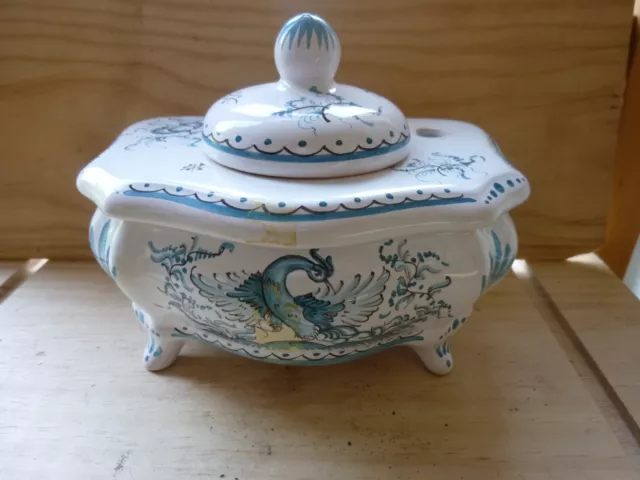 ancien encrier porcelaine faience Moustiers la Fabrique porte plume  inkwell ink