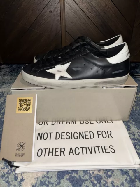 NWT Authentic Golden goose Men’s super star black And white- Size 44 US 11