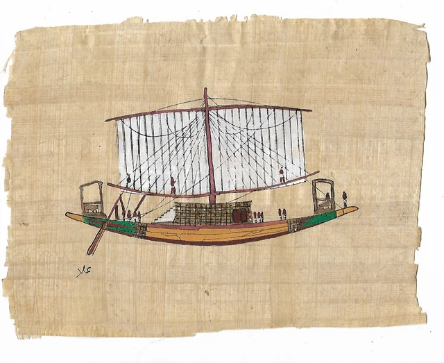 Papyrus Original Cléopâtre Fait Main Peint Main Égypte 33x43 Cm - Réf.57V-B Sans Cadre