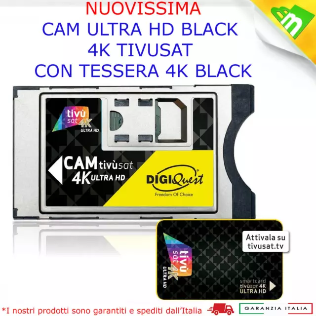 Cam tivusat 4k Ultra HD Nuovo Modulo Cam Tv sat 4k con smart card Nera