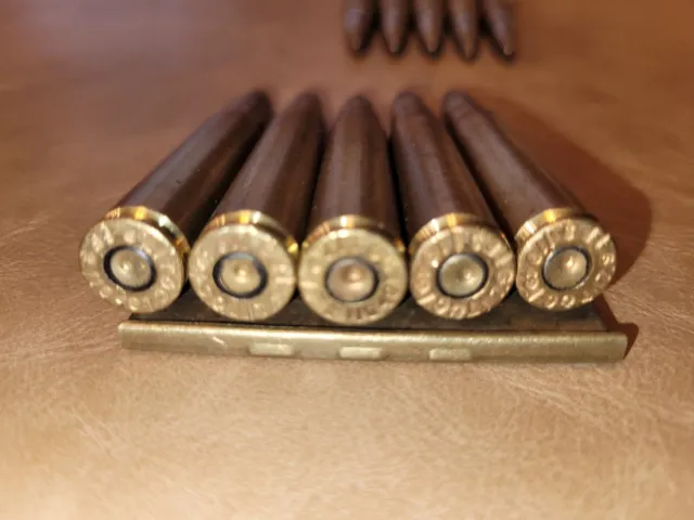 8mm Mauser 5 Snap Caps/Dummy Rounds With Stripper Clip 7.92x57 3