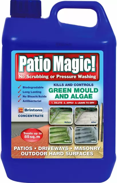 Patio Magic Path Driveway Cleaner Moss Green Mould Algae Killer Remover 2.5L