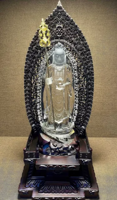 Chinese Exquisite Handmade Buddha Carving Natural Crystal Statue