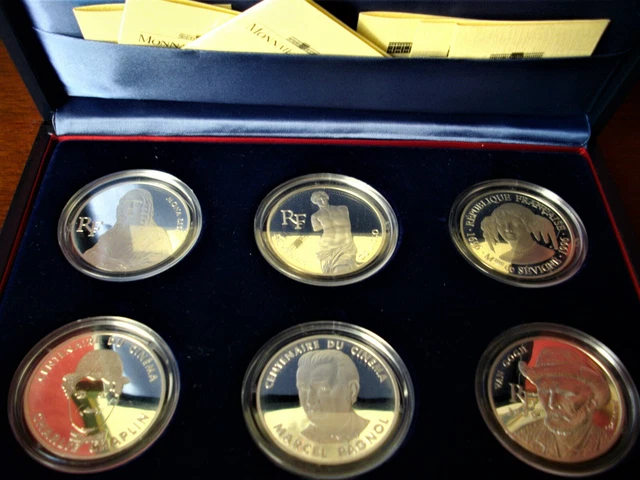 Coffret Monnaie de Paris avec 6 pièces  Belle épreuve (5 de 100 fr.et une 10fr. 