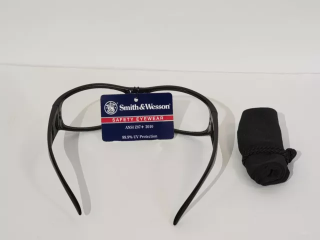 Smith & Wesson Elite Safety Glasses Black Frame Clear Anti-Fog Lens ANSI Z87.1+ 3