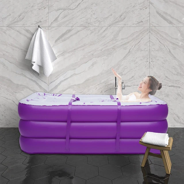 Bañera plegable SPA adultos sauna baño bañera plegable bañera tapa púrpura nueva