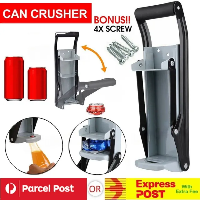 Can Crusher Beer Soda Smasher Aluminium Recycling Bottle CRUSH & Opener camping