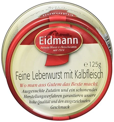 Eidmann carne di vitello salsiccia di fegato conserve salsiccia scorta 11 x 125 g NUOVO MHD 10/24