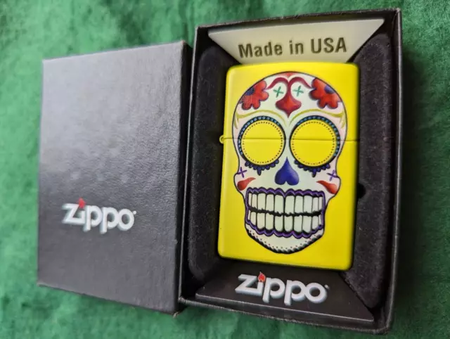 Zippo lighter Day Of The Dead (yellow) in original box