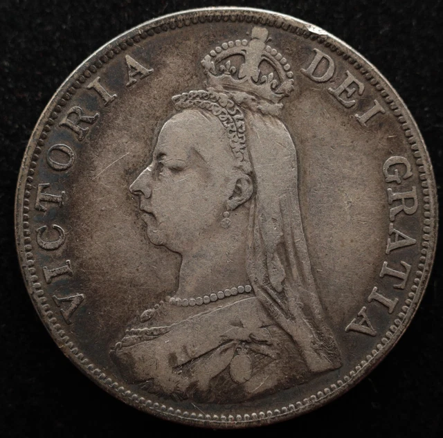 Kappyscoins G4847  Great Britain 1889 Queen Victoria Silver Double Florin Fine