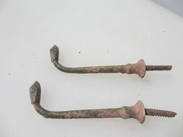 Vintage Brass Curtain Tie Backs Hooks French Old Antique Gilt Hangers 3.5"D