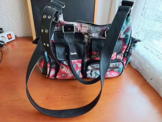 Bolso grande desigual lona múltiples bolsillos (poco uso)