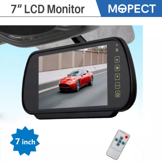 MOPECT 7 Zoll Rückspiegel Monitor Bildschirm für Rückfahrkamera Autokamera KFZ