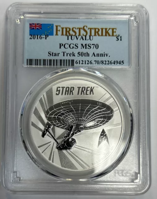 2016-P Star Trek 50th Anniversary 1 oz. Silver Tuvalu PCGS MS70