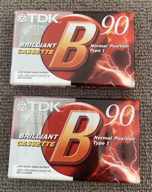 NEW SEALED 2 X TDK B90 Blank cassette tape